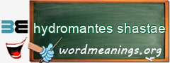 WordMeaning blackboard for hydromantes shastae